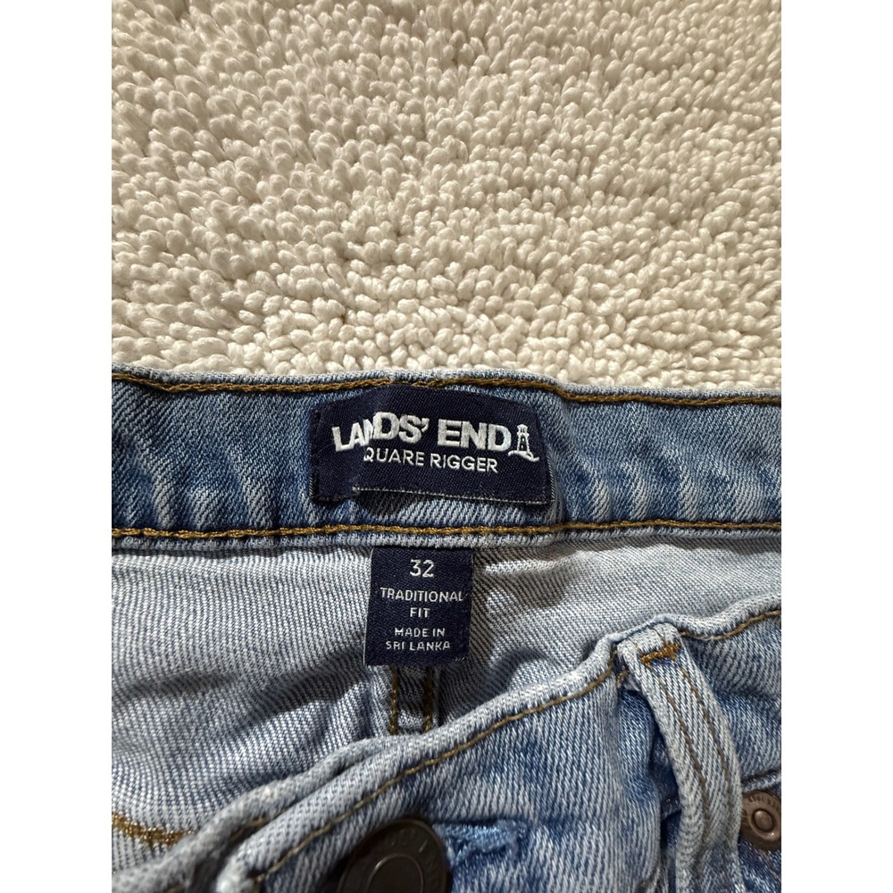VTG Lands End Womens High Rise Straight Leg Jeans Light Wash Blue Denim - Picture 10 of 13